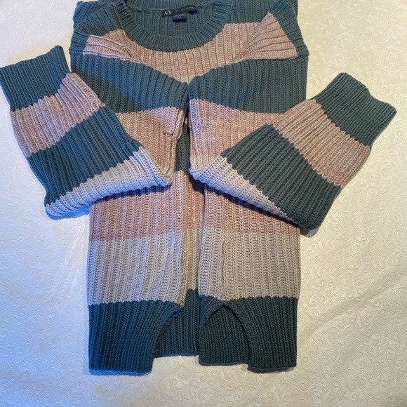 ARMANI EXCHANGE MULTI -COLOURED STRIPED SWEATER Sz L - Picture 8 of 9